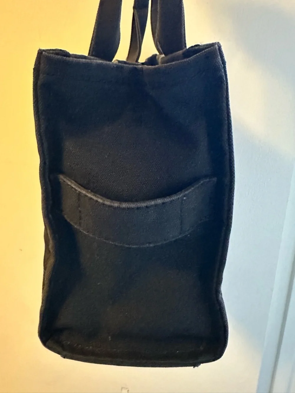 Marc Jacobs Black Medium Canvas 'The Tote Bag' Tote with White Logo